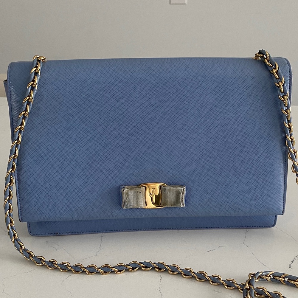 Ferragamo Leather Chain Shoulder Bag